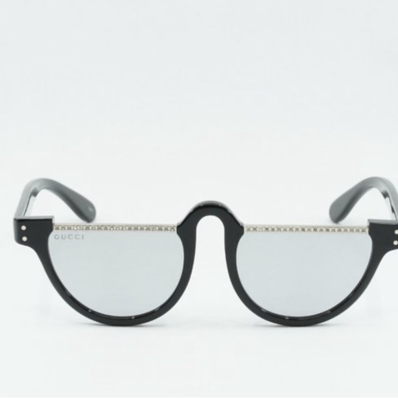 NEW GUCCI GG1368S 001 half SUNGLASSES with rhinestones and case - Picture 3 of 16